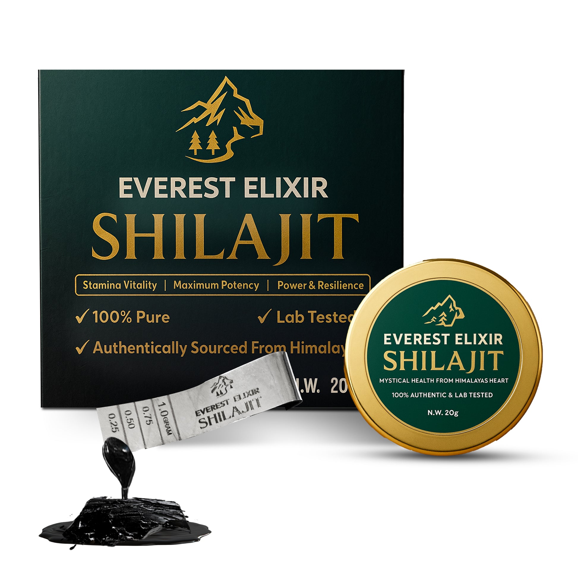 Everest Elixir Shilajit avalaible in 20g,50g,100g - EVEREST ELIXIR SHILAJIT